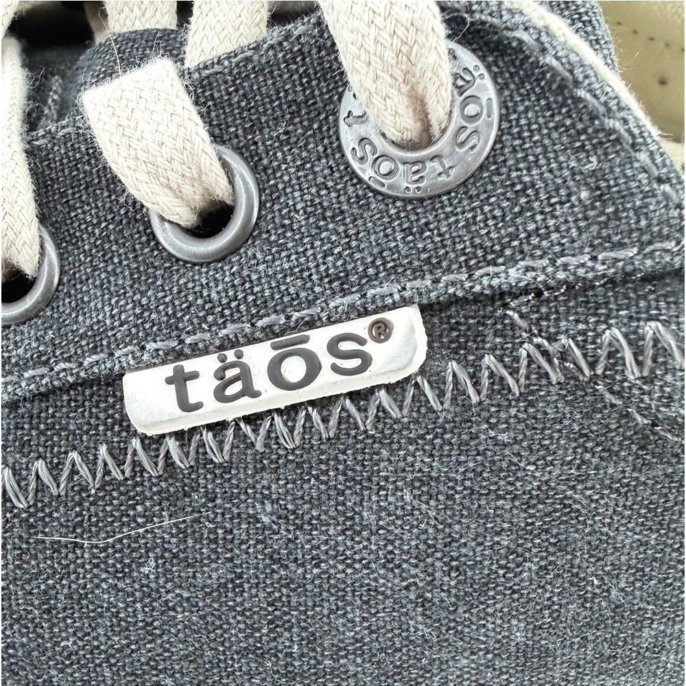 Taos Star Womens 10 Charcoal Gray Canvas Lace Up Low Top Sneakers - Picture 2 of 8